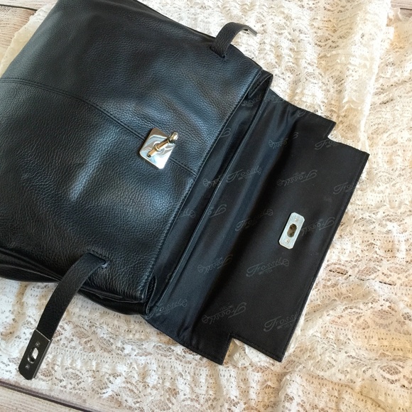 Fossil Black Leather Satchel - Picture 6 of 7